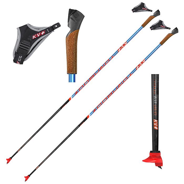 24P004Q Лыжные палки KV+ TORNADO Blue/ QCD