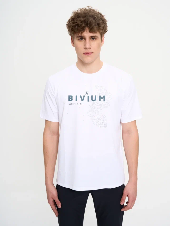 AJT102M125 Футболка д/муж. BIVIUM "Semper 2.0" бел./графит.