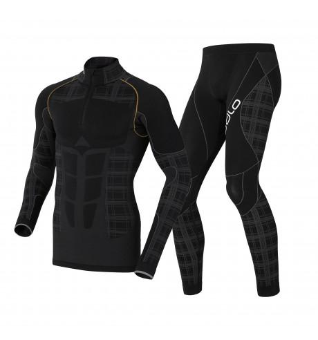 630132-70252 Комбинезон гоночный муж. ODLO BJOERNDALEN light черный с серыми вставками